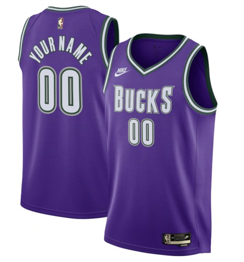 Youth Milwaukee Bucks Active Player Custom Purple Classic Edition Swingman Stitched Jersey